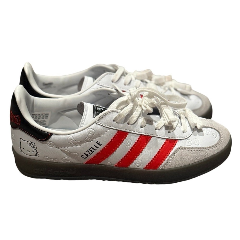 Adidas Gazelle Hello Kitty 50th Anniversary White Red Bow Size 7 Womens Shoes - Picture 2 of 9